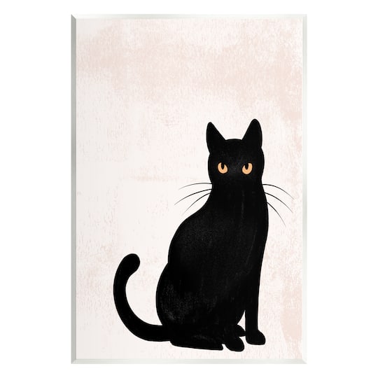 Stupell Industries Halloween Black Cat Silhouette Wall Plaque Art
